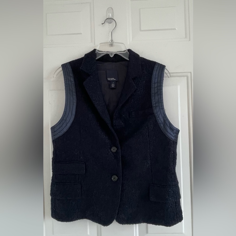 RARE FIND Virgin Wool Women’s Hilfiger Collection Made in Italy Shiny Tweed Vest